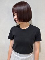 エミス バイ メルト 吉祥寺(emis by melt)&nbsp;【吉田】暖色カラー切りっぱなしボブ前上がり顔周りカシス吉祥寺