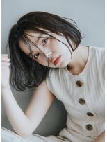 フィルムス 銀座(FILMS)&nbsp;黒髪/グレーベージュ/レイヤーロング/前髪パーマ