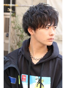 ネイビー(NAVY) 横顔も決まるヘア!ツーブロック×NAVYオリジナルミックスパーマ