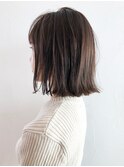 シアグレージュ切りっぱなしボブ_外ハネボブ_ba364522