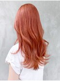 オレンジシャーベット_外ハネボブセクションカラー_ba343461