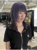 △ブリーチありラベンダーグレージュレイヤーカットウルフカット