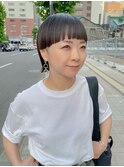 ぱつっとワイドバングミニボブ
