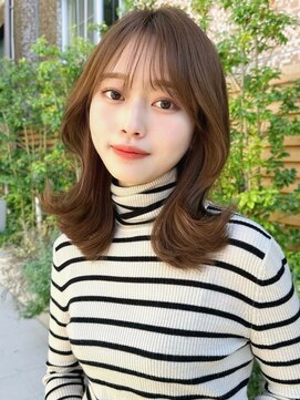 ミラリー トウキョウ(Mirareee Tokyo) 20代30代40代◎前髪パーマ韓国風巻きくすみベージュお団子ヘア