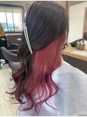 【暖色×寒色コントラスト】インナーピンク×アッシュブラウン