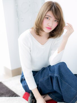 アルバハナレ 横浜(αlba HANARE) 関内/髪質改善/細めハイライト×ハイトーンカラーの内巻きボブk