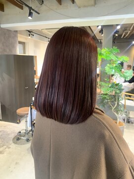 ウィート(wheat) ボルドーカラー&重めボブ♪