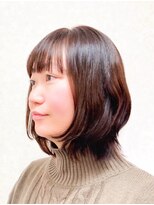 黄ぐまくん美容室 ミディアム レイヤー
