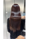 ワンカラーで出来る色素薄めカラー×縮毛矯正