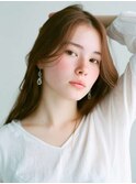 くびレイヤーエモージュ前髪モテベージュレイヤーミディ/高円寺