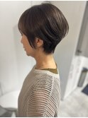 白髪ぼかしカラーハイライト×ショートボブ40代50代心斎橋美容室
