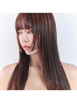 ジュノヘアージャパン 表参道(JUNO HAIR JAPAN) 韓国ヘア デザインカラー ハイライト ピンクベージュ 前髪顔周り