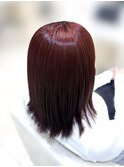 【ワンカラー】艶髪ワインレッド