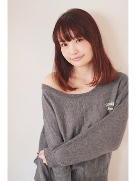 リブ(Live) コーラルピンクのネイティブなストレートヘア１【Live/久米川】