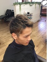バーバーショップテト(barber shop tete)&nbsp;アップバング ビジカジツーブロック×刈り上げ