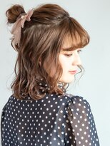 ヘアーサロン ラフリジー(Loufreasy) ボブのハーフアップヘアアレンジ♪結婚式や二次会・パーティにも