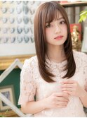 大人かわいい斜めバング小顔マットブラウンc4大宮20代30代40代