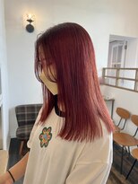 ヘアー ミュゼ 大西店(HAIR Musee) 切りっぱなし×赤髪