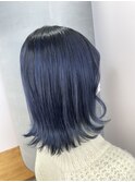 【根元が伸びても馴染む】ネイビー×根元グラデーション/新出