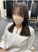 プツッと×ダークグレージュ【@hair_mazda】