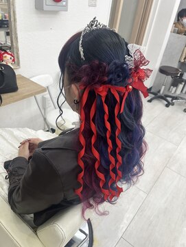 プティクローシェ バイ クオーレ(petite cloche by CUORE) イベントヘアレースアップリボンお花ティアラ量産巻き