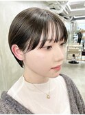 大人ショートボブ丸みショートマッシュショートカット前髪あり