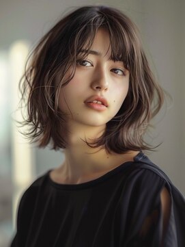 アルトリスト(Altruist Aging×HAIR&SPA) ★ダークアッシュ大人ガーリーボブ着物ミディアムレイヤーカット