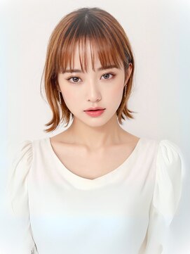 グリッター 仙台中央店(GRITTERs) くびレイヤーエモージュ/シースルーバングショート　カール