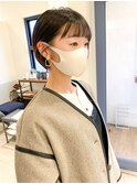 オン眉丸みショートボブ大人可愛いスタイリング簡単20代30代40代