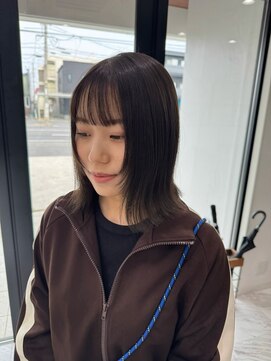 ビューティーサロン クロス(CROSS) 顔周りレイヤー/切りっぱなしボブ/地毛風カラー/韓国ヘア