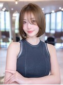 ミディアム髪質改善ストレート顔周りレイヤーカット前髪縮毛矯正
