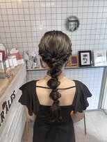 ヘアー アレス(hair ales)&nbsp;編みおろし まとめ髪 結婚式セット ヘアアレンジ