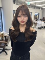 ハピネス 梅田茶屋町店(HAPPINESS)&nbsp;韓国ヘア/レイヤーカット/顔周り/ブリーチなしヘーゼルベージュ