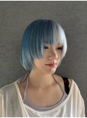 デザインカラー ブルーカラー レディースショート ショートヘア