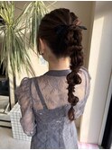 編みおろしアレンジ/ヘアセット／結婚式アレンジ