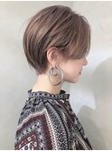 ラベンダーベージュ_マニッシュショートネイビーカラー