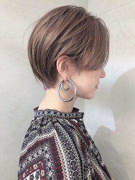 ノク(nok) ラベンダーベージュ_マニッシュショートネイビーカラー