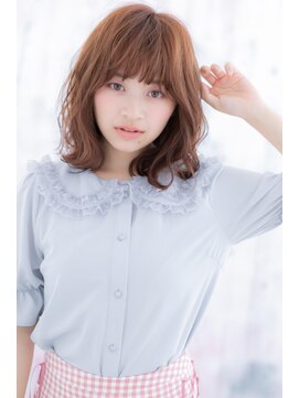 ミック 日暮里店(miq) くせ毛風フレンチガーリーモーブカラーくびれヘアc1