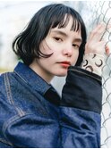 大人ぱつっとボブ☆前髪カット黒髪クールショート