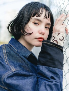 ビューシンサイバシ(VIEW SHINSAIBASHI) 大人ぱつっとボブ☆前髪カット黒髪クールショート