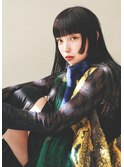【porto神戸】30代40代/大人女性/グレーベージュ/黒髪/ぱっつん