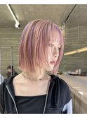 アンブレラカラーピンクラベンダーミックスカラーブリーチカラー