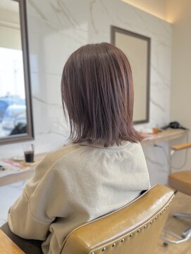 ラポールヘアー(rapport hair) 外ハネボブ×くすみピンク*
