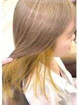 ネオリーブアイム 横浜西口店(Neolive aim)&nbsp;インナーカラー　イエロー　ミルクティーベージュ