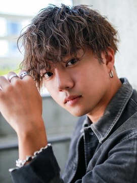 メンズサロン ガウディ 博多店(men's salon Gaudi) 波巻きスパイラルパーマ×マッシュ×ダークブラウン