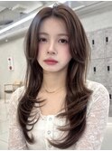 三鷹レイヤーカット韓国ダブルカラー顔周り前髪カットボブ
