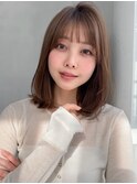 ミルクティーブロンド結べるボブ艶感サイドバング#600g0530