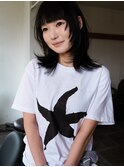 ryu【ミディアムレイヤー　ハッシュカット　黒髪　あびこ】