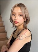 ミルクティーベージュダブルカラーハイトーンレイヤーカット韓国