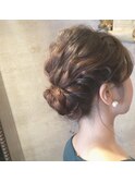 ふんわり　アップ　編み込みスタイル